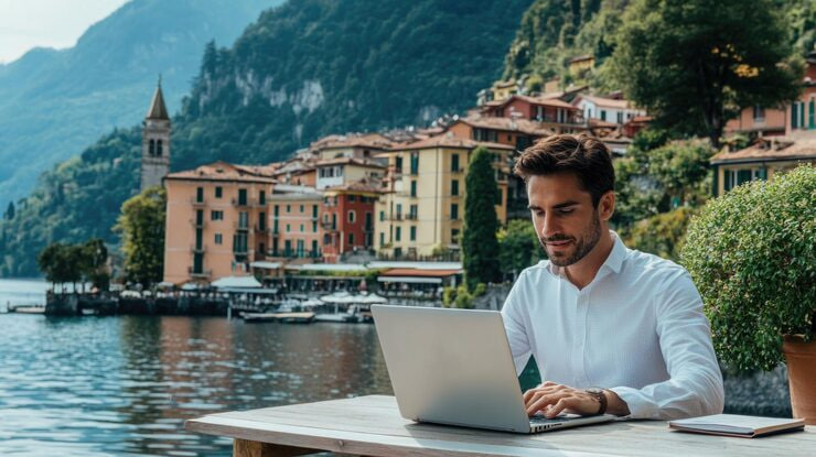 Persona trabajando desde casa